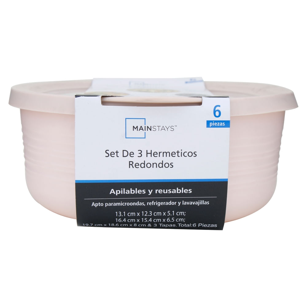 Set De 3 Hermeticos Redondos