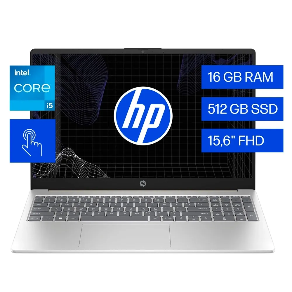 Laptop HP  procesador Intel Core i5 15.6" FD0153LA 16GB RAM 512GB Almacenamiento