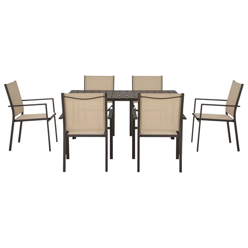 Juego de comedor Mainstays color beige - 7 Pzas