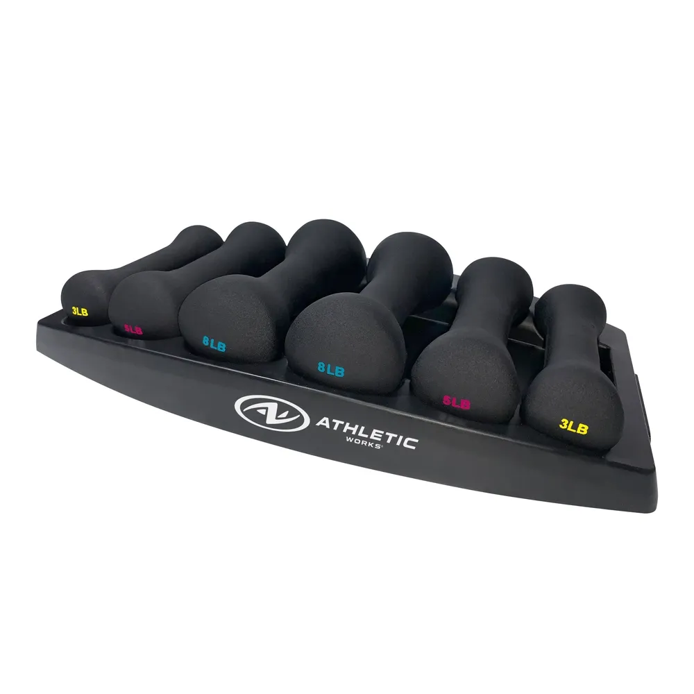 Set Athletic Work De Mancuernas Con Base 32 libras - 6 Uds