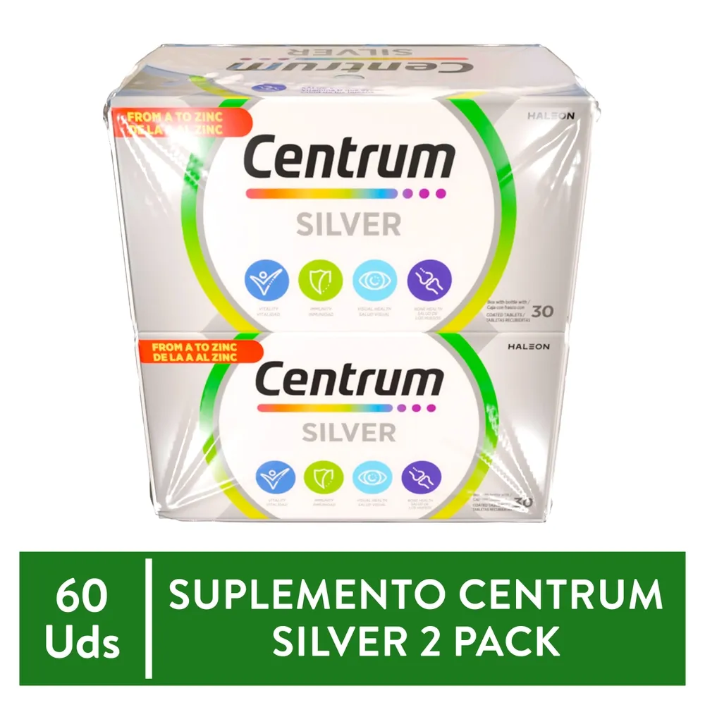 2 Pack Centrum Silver 30 Tabletas 60ea