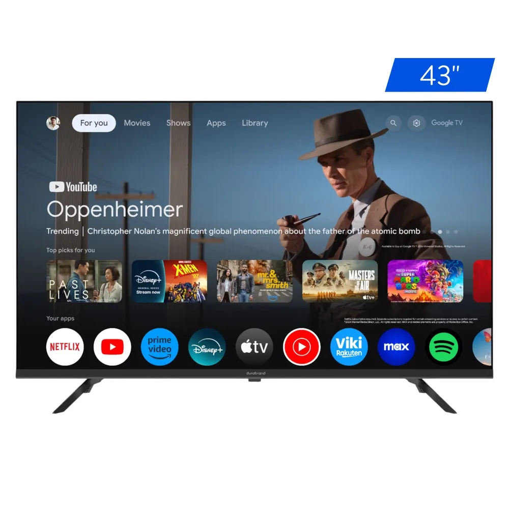 Pantalla Durabrand Led Smart 4k Google Tv - 43 Pulgadas (1 in = 2.54 cm)