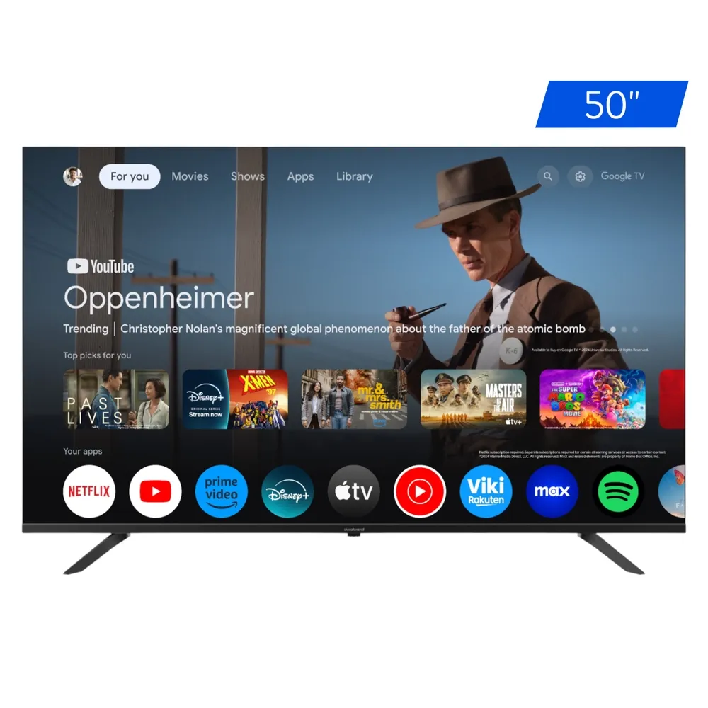 Pantalla Durabrand Led Smart 4k Google Tv- 50 Pulgadas (1 in = 2.54 cm)