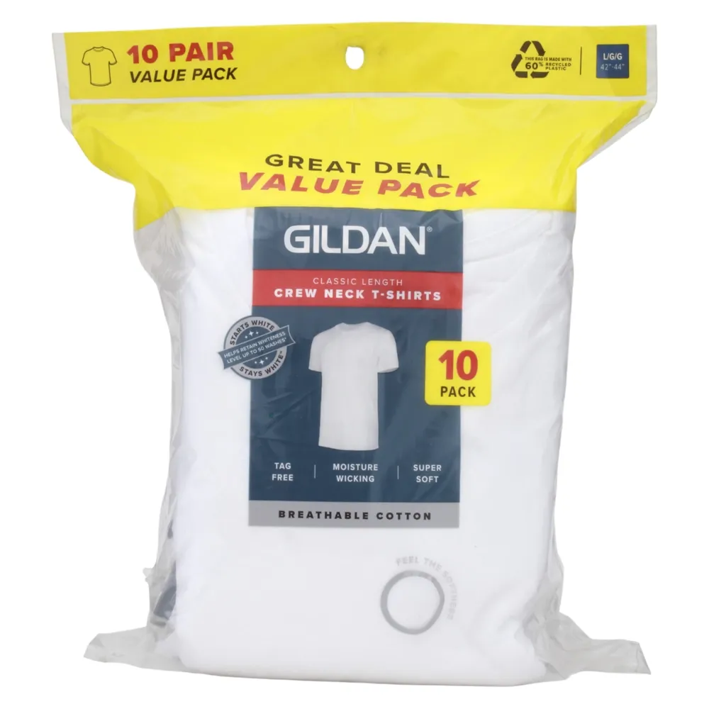 10p Playera Cuello Redondo Blanco l