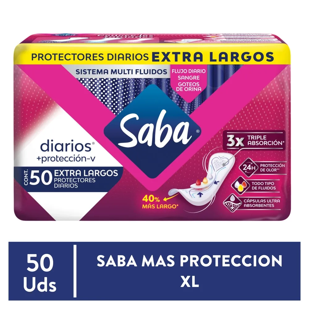 Pd Saba Diarios Extra Largo Mpv 50pzea