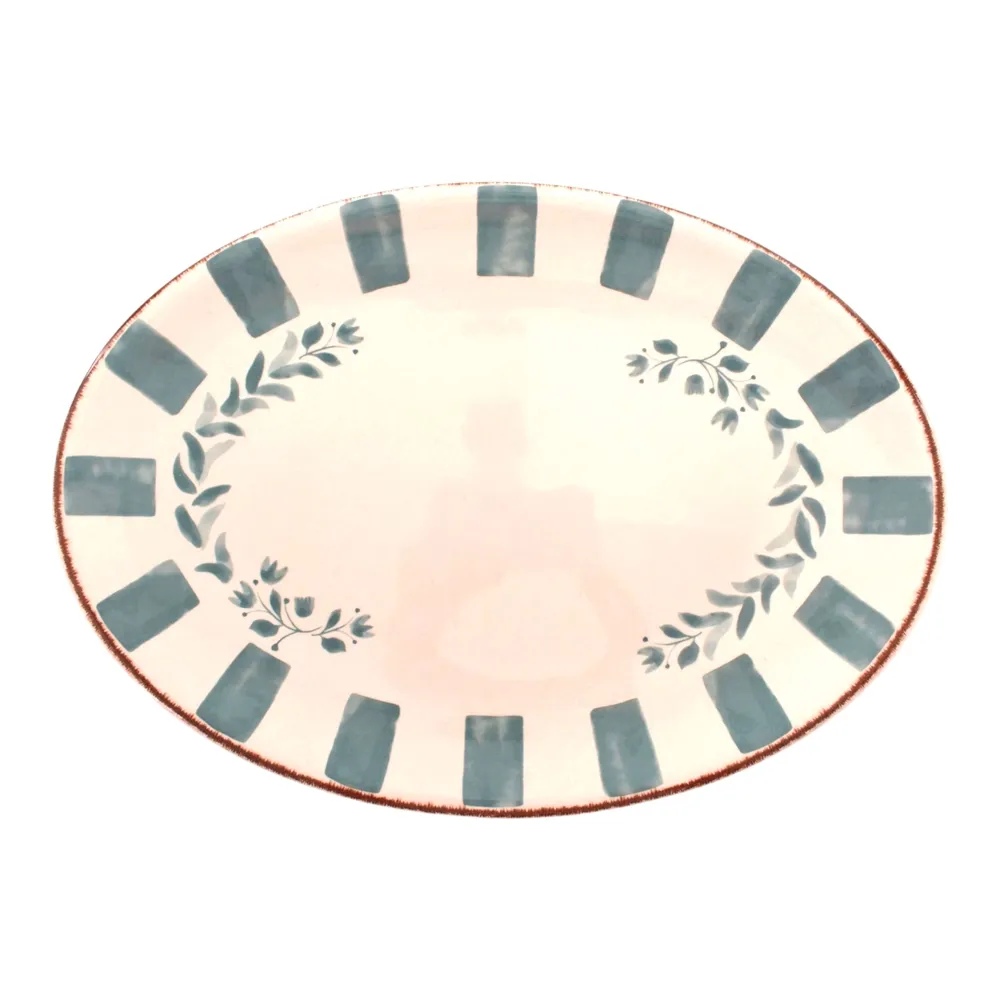 18inch 45cm Oval Bamboo Melamine Serving