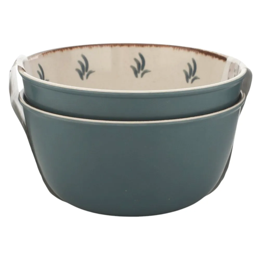 2pack Bamboo Melamine Dip Bowl Set Blue